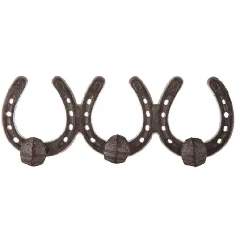 Horseshoe Metal Wall Decor With Hooks